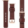 moVear Prestige C1 20mm Rotbraun Lederarmband für Apple Watch 10 / 9 / 8 / 7 / 6 / 5 / 4 / SE (42/41/40mm) | Rotbraun Nähte [Größen XS-XXL und Schnalle zur Auswahl]