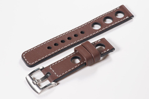 Leather watch strap