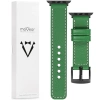 moVear Prestige C1 22mm Green Leather strap for Apple Watch 10 / 9 / 8 / 7 / 6 / 5 / 4 / SE (42/41/40mm) | Green stitching [sizes XS-XXL and buckle to choose from]