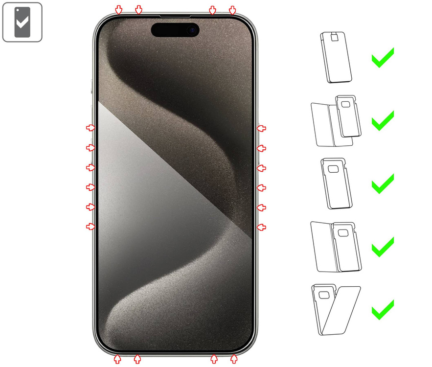 moVear mBOX GLASS mSHIELD 3D PRO privacy für Apple iPhone 15 Pro (6.1") (Privatisieren, mit Applikator)