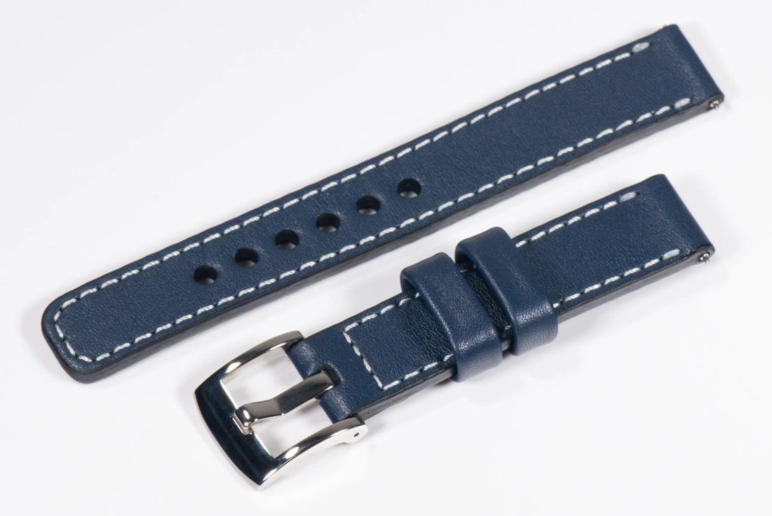 Leather watch strap