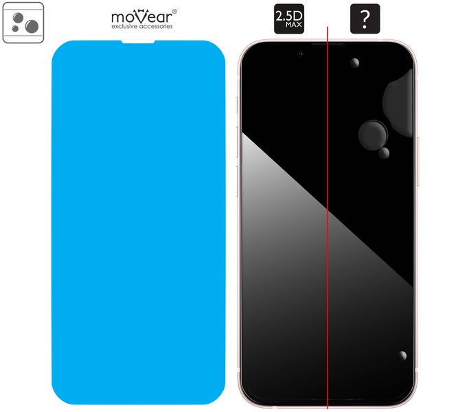 moVear GLASS mSHIELD 2.5D MAX für Apple iPhone 13 Mini (5.4") (Handyhülle freundlich)