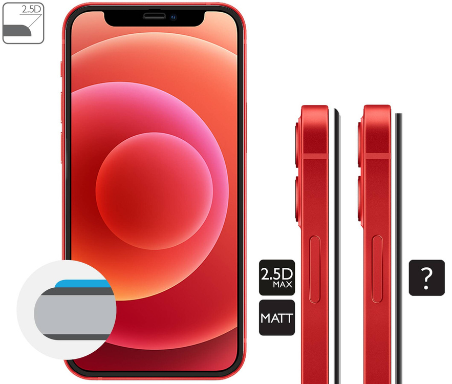 2 Stk. | moVear GLASS mSHIELD 2.5D MAX MATT für Apple iPhone 12 Mini (5.4") (Handyhülle freundlich, Antireflex)