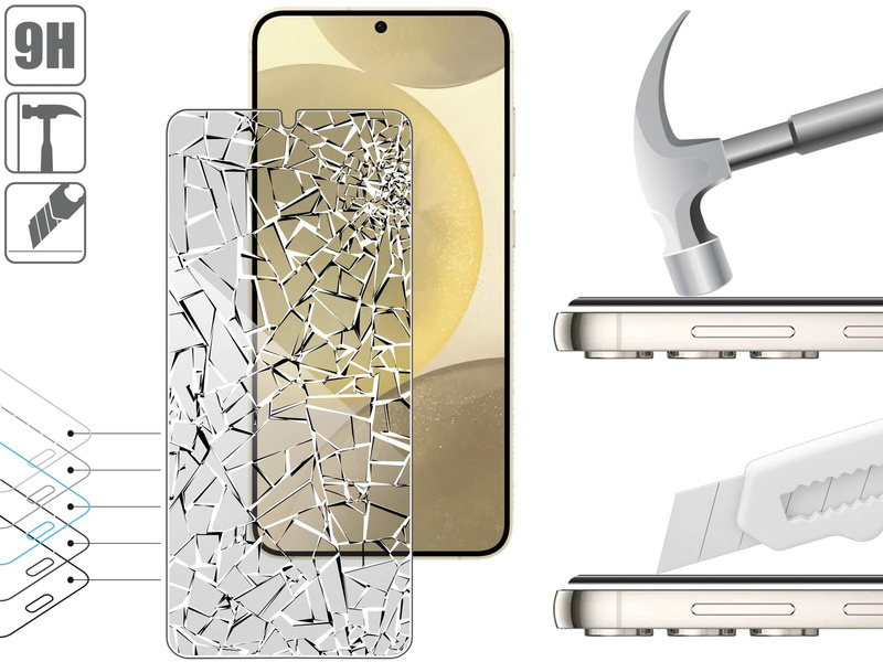 2 Stk. | moVear mBOX GLASS mSHIELD 2.5D privacy für Samsung Galaxy S25+/S24+ (Plus) (6.7") (Anti-Spionage, mit Applikator)