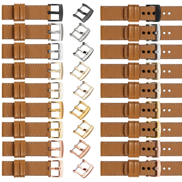 moVear Prestige C1 24mm leather watch strap | Light brown, Light brown stitching [sizes XS-XXL and buckle to choose from]