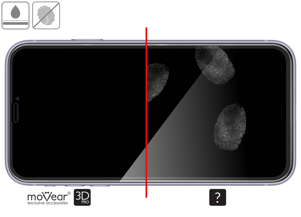 2 pcs. | moVear GLASS mSHIELD 3D PRO for Apple iPhone 11 Pro / Xs / X (5.8") (full screen protection)