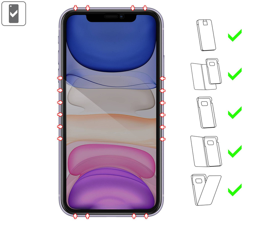2 Stk. | moVear GLASS mSHIELD 2.5D MAX privacy für Apple iPhone 11 / Xr (6.1") | (Privatisierung, Handyhülle freundlich)
