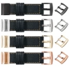 moVear Prestige C1 Lederarmband für Garmin QuickFit 22mm (Fenix / Forerunner / Epix / Instinct / Enduro / Quatix / MARQ - 47/45mm) Schwarz, Schwarz Nähte [Größen XS-XXL und Schnalle zur Auswahl]