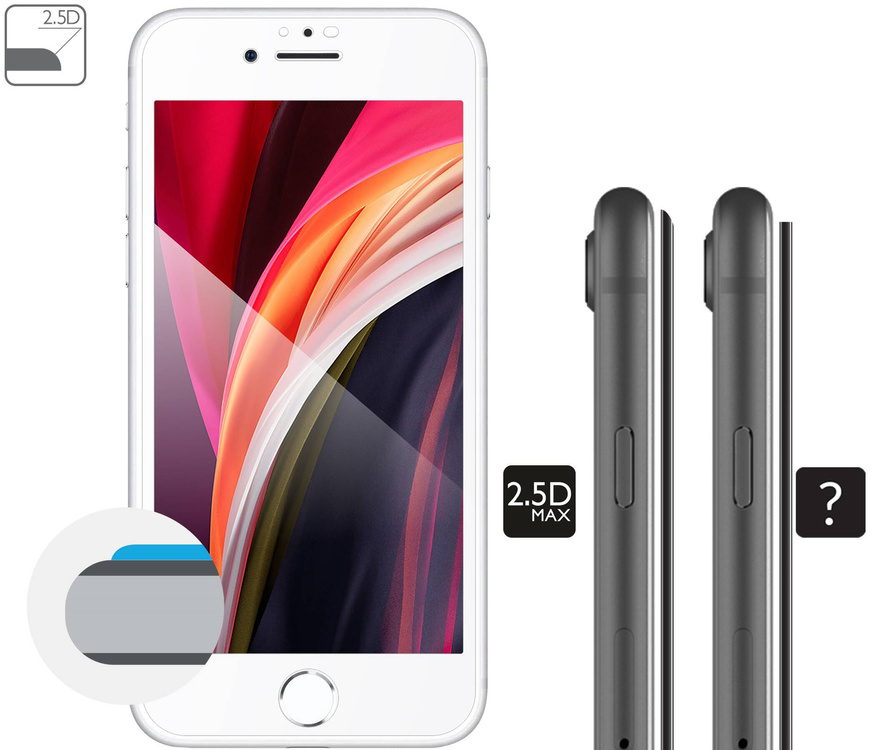 2 Stk. | moVear GLASS mSHIELD 2.5D MAX für Apple iPhone 6 / 6s (4.7") (Handyhülle freundlich)