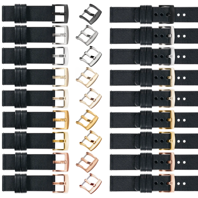 moVear Prestige S1 26mm Uhrenarmband aus Leder | Schwarz [Größen XS-XXL und Schnalle zur Auswahl]