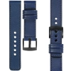 moVear Prestige C1 20mm Navy blau Lederarmband für Samsung Galaxy Watch 7 / 6 / 5 / 4 / 3 & Pro / FE / Classic / Active | Navy blau Nähte [Größen XS-XXL und Schnalle zur Auswahl]