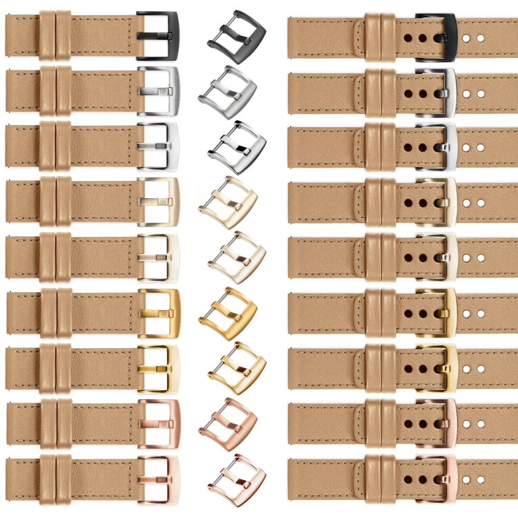 moVear Prestige C1 18mm Cappuccino Leather strap for Huawei Watch GT 5 4 / Pro (42/41mm) | Cappuccino stitching [sizes XS-XXL and buckle to choose from]