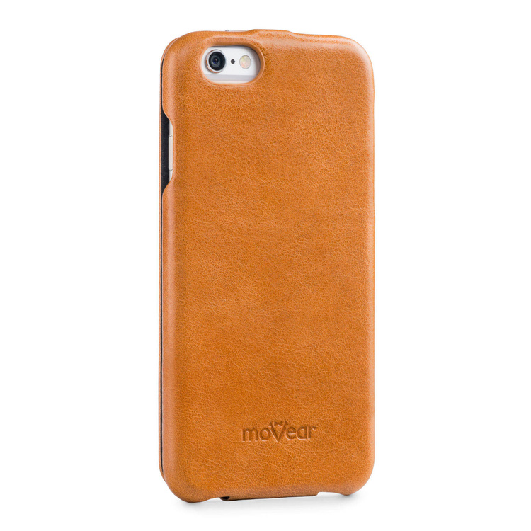moVear flipDown C Leather Case for Apple iPhone 6 / 6s | Vintage, Light Brown