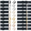 moVear Prestige C1 24mm Uhrenarmband aus Leder | Schwarz, Schwarz Nähte [Größen XS-XXL und Schnalle zur Auswahl]