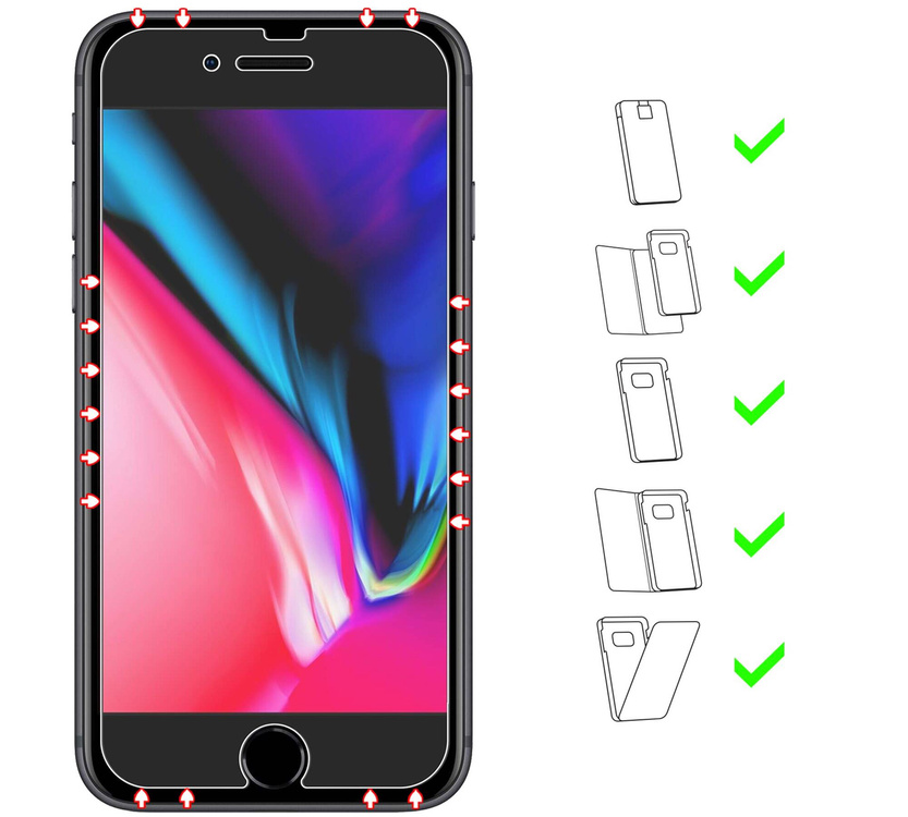 2 pcs. | moVear GLASS mSHIELD 2.5D MATT for Apple iPhone 8 Plus / 7 Plus (5.5") | (Anti-reflective, case friendly)