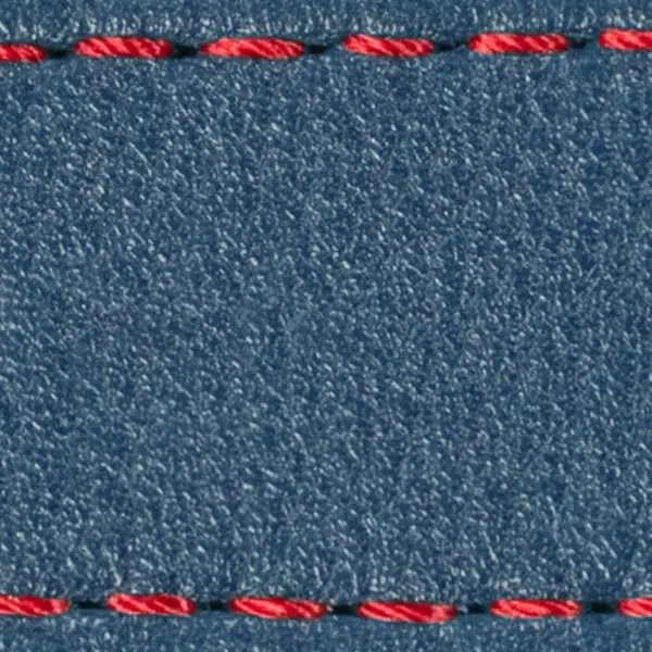 Gurt C1 21mm | Blaue Jeans / Rot Thread | Lederteile ohne Schnalle