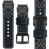 moVear Prestige R3X Lederarmband für Garmin QuickFit 26mm (Fenix / Epix / Quatix / Tactix / Enduro - 51mm) Schwarz, Schwarz Nähte [Größen XS-XXL und Schnalle zur Auswahl]