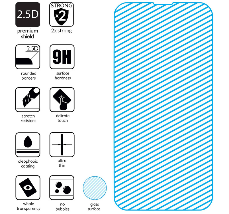 2 pcs. | moVear GLASS mSHIELD 2.5D for Apple iPhone 13 Mini (5.4") (case friendly)