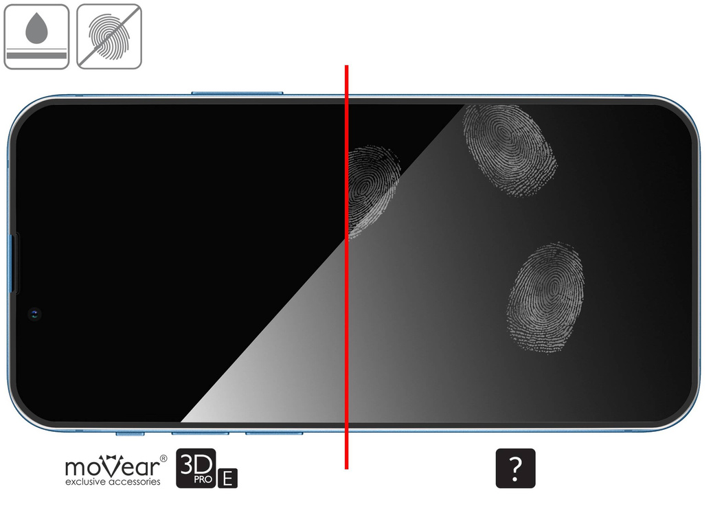 moVear GLASS mSHIELD 3D PRO-E für Apple iPhone 13 Mini (5.4") (Handyhülle freundlich)