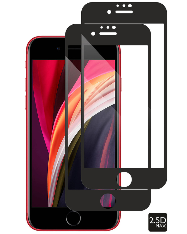 2 pcs. | moVear GLASS mSHIELD 2.5D MAX for Apple iPhone SE (2022 / 2020) / 8 / 7 (4.7") (case friendly)