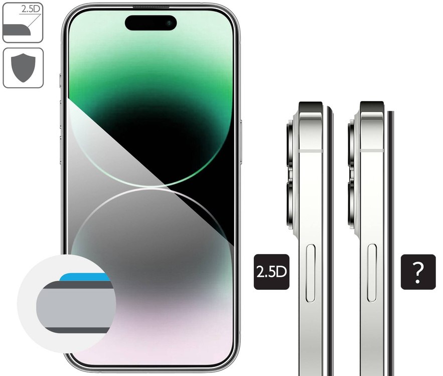 moVear mBOX GLASS mSHIELD 2.5D für Apple iPhone 14 Pro (6.1") (einfache Installation)