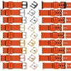 moVear Prestige S1 24mm Lederarmband für Apple Watch 10 / 9 / 8 / 7 / 6 / 5 / 4 / SE (46/45/44mm) & Ultra (49mm) Orange [Adapter und Schnalle zur Auswahl]
