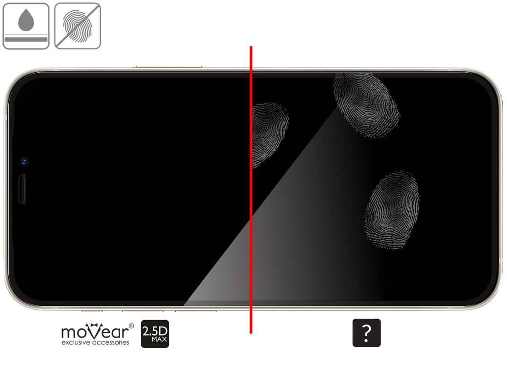 2 Stk. | moVear GLASS mSHIELD 2.5D MAX für Apple iPhone 12 Mini (5.4") (Handyhülle freundlich)