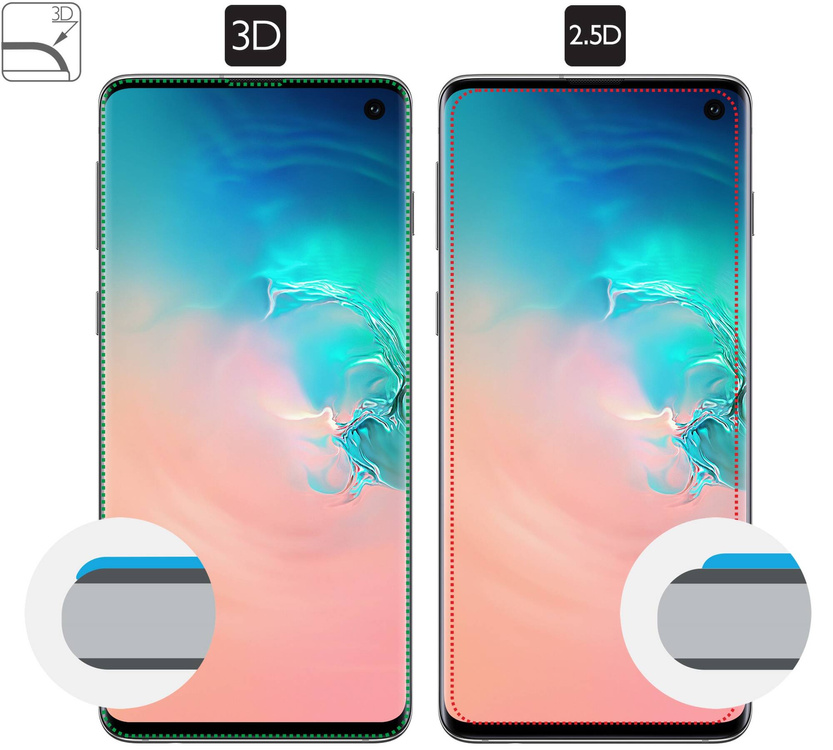 2 pcs. | moVear GLASS mSHIELD 3D for Samsung Galaxy S10 (6.1") (full screen protection)