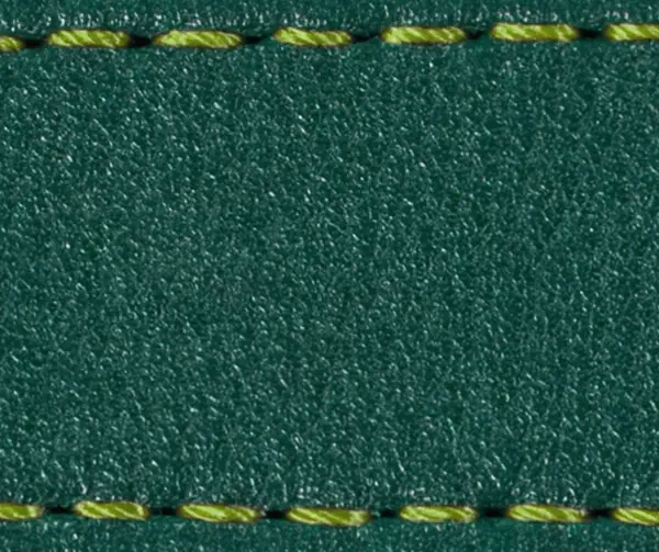 Strap C1 21mm | Bottle green / Lime thread | Leather parts without buckle