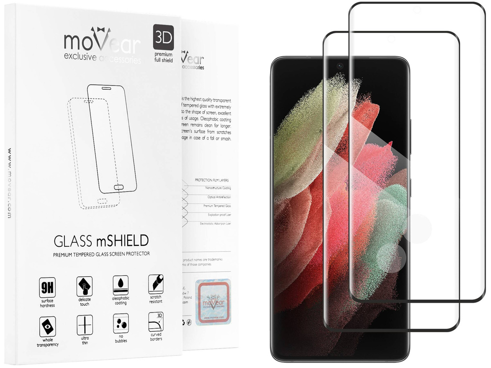 2 Stk. | moVear GLASS mSHIELD 3D für Samsung Galaxy S21 Ultra (6.8") (Vollbildschutz)