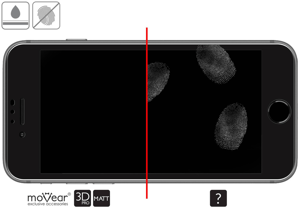 moVear GLASS mSHIELD 3D PRO MATT for Apple iPhone 6 Plus / 6s Plus (5.5") | (Anti-reflective)