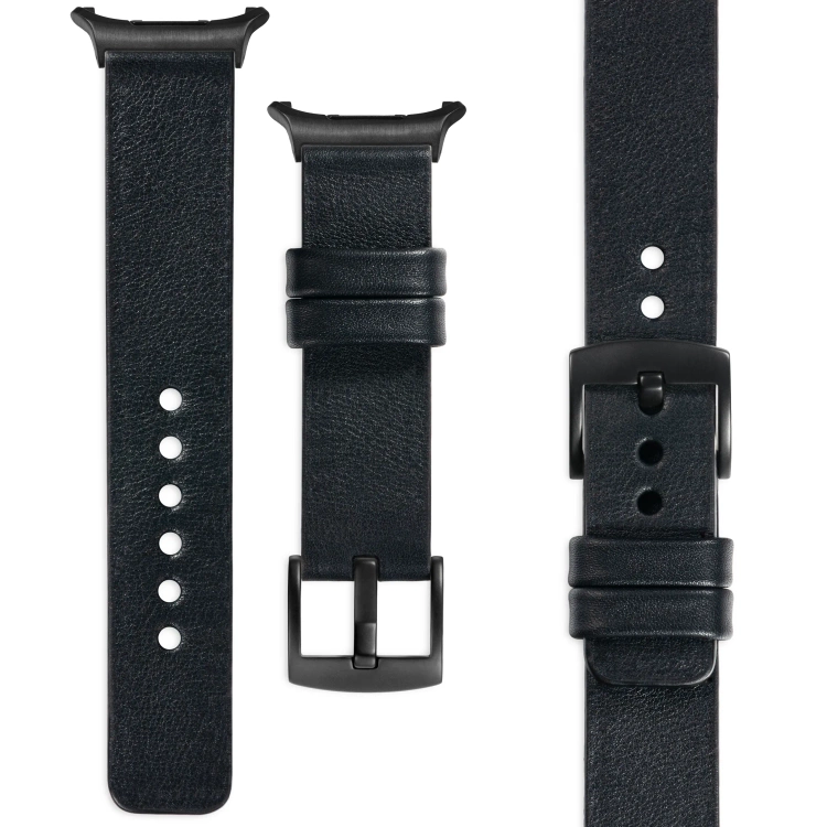 moVear Prestige S1 22mm Leather strap for Samsung Galaxy Watch Ultra Black [sizes XS-XXL and buckle to choose from]