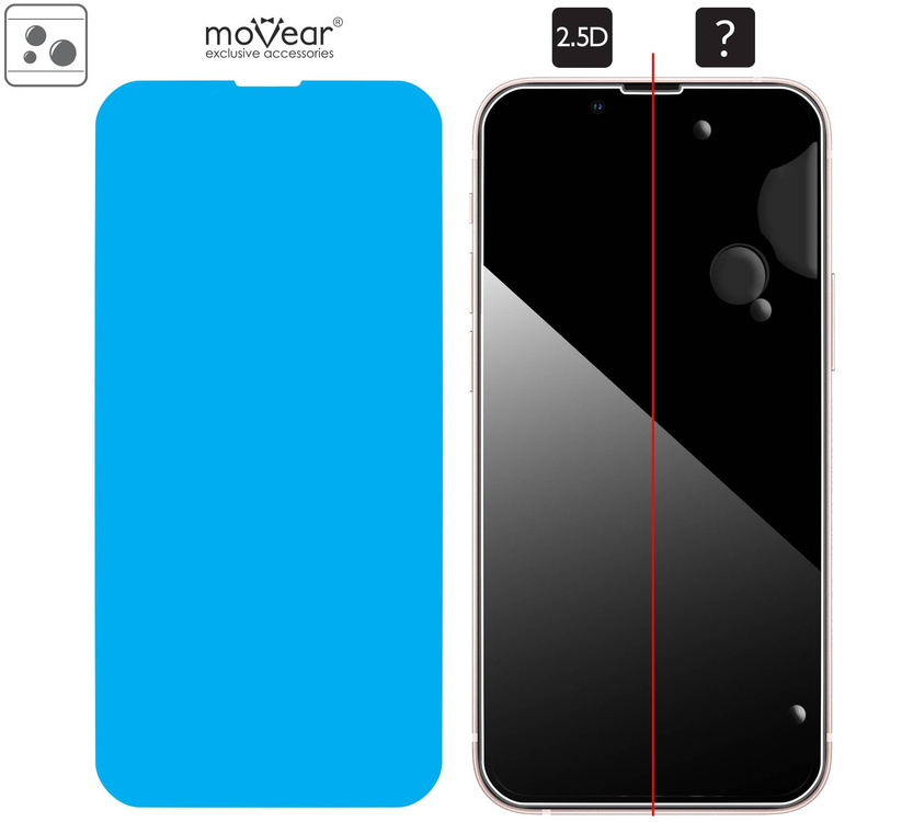 2 Stk. | moVear GLASS mSHIELD 2.5D für Apple iPhone 13 Mini (5.4") (Handyhülle freundlich)