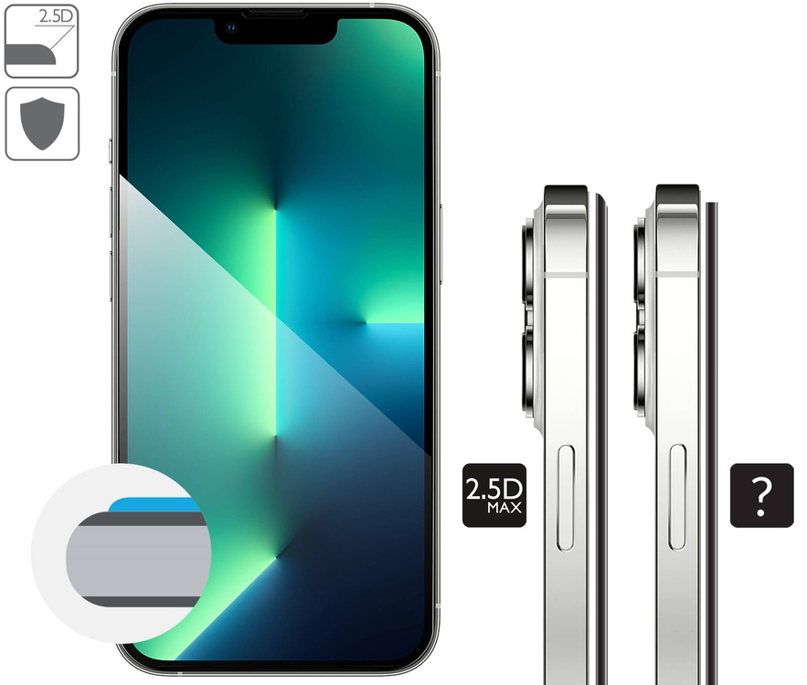 moVear GLASS mSHIELD 2.5D MAX für Apple iPhone 16e / 14 / 13 / 13 Pro (6.1") (Handyhülle freundlich)