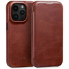 moVear flipSide 4S Leather slim case for Apple iPhone 14 Pro Max (6.7") | Natural oiled leather (Auburn brown)