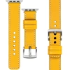 moVear Prestige C1 20mm Gelb Lederarmband für Apple Watch 10 / 9 / 8 / 7 / 6 / 5 / 4 / SE (42/41/40mm) | Gelb Nähte [Größen XS-XXL und Schnalle zur Auswahl]
