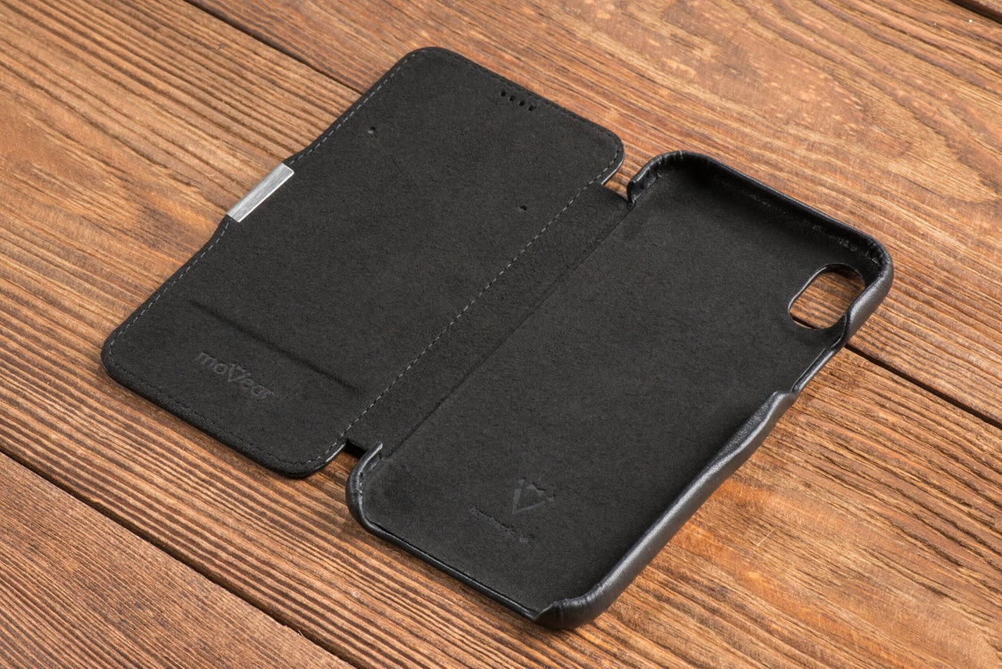 moVear flipSide C Leather case for Apple iPhone Xr (6.1") | Nappa leather (Black)