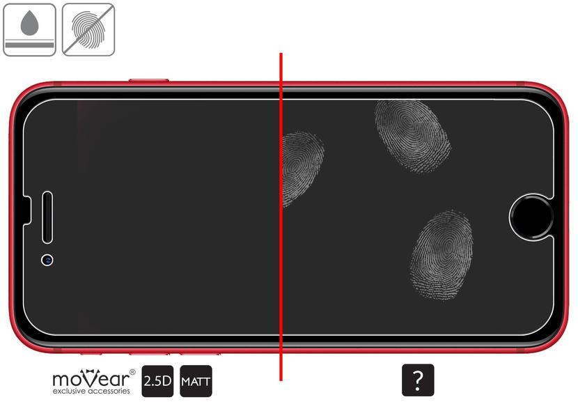 moVear GLASS mSHIELD 2.5D MATT für Apple iPhone 6 / 6s (4.7") | (Antireflex, Handyhülle freundlich)