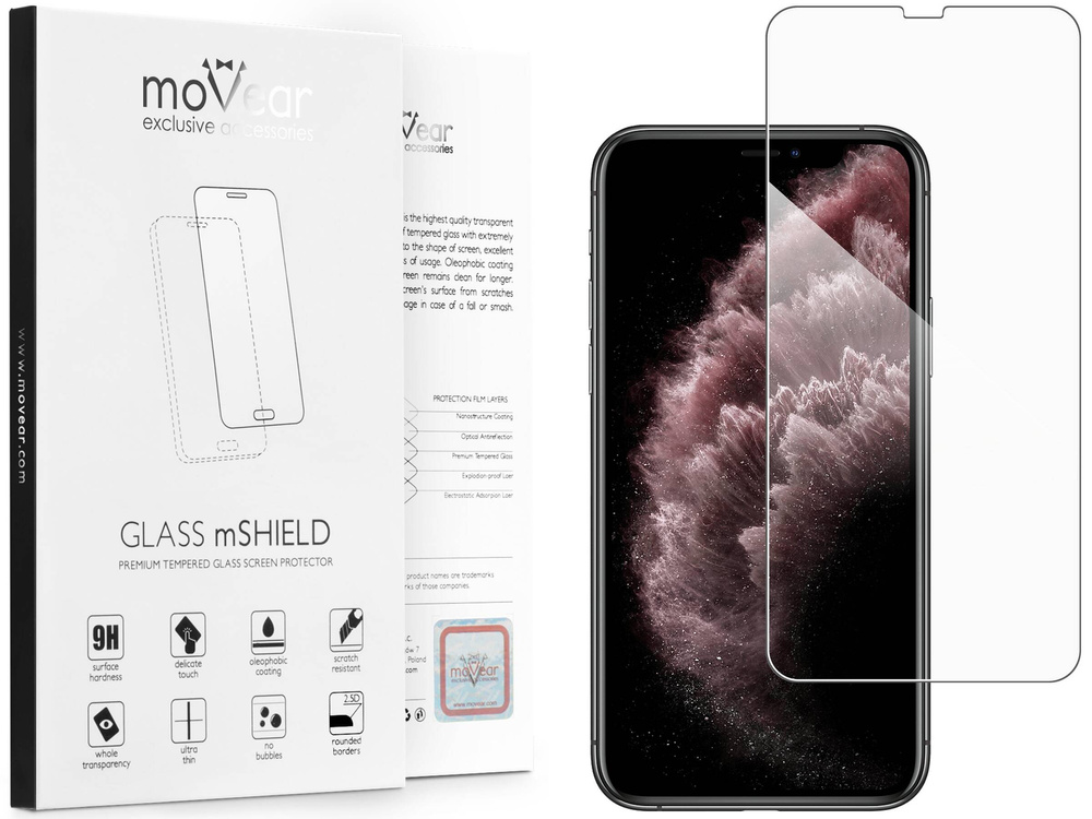 moVear GLASS mSHIELD 2.5D für Apple iPhone 11 Pro Max / Xs Max (6.5") (Handyhülle freundlich)