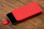 moVear pocketCase C+ Einschubtasche aus Leder für Apple iPhone 16/15/14/13, 12/11 Pro, Xs/X | Nappaleder (Rot)