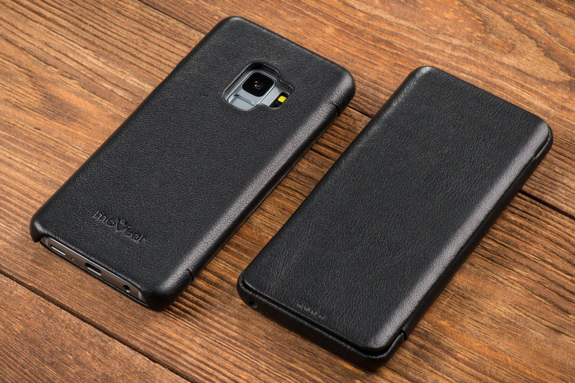 moVear flipSide S Leather slim case for Samsung Galaxy S9 (5.8") | Nappa leather (Black)
