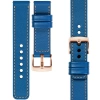 moVear Prestige C1 18mm Blue Leather strap for Huawei Watch GT 5 4 / Pro (42/41mm) | Blue stitching [sizes XS-XXL and buckle to choose from]