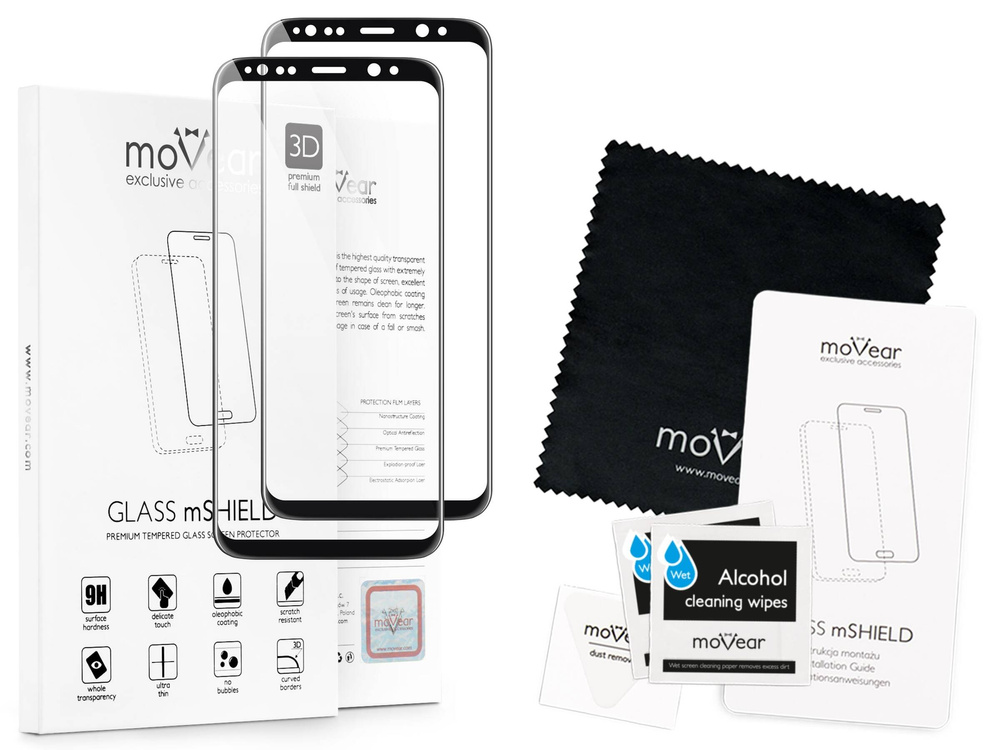 2 Stk. | moVear GLASS mSHIELD 3D für Samsung Galaxy S8 (5.8") (Vollbildschutz)