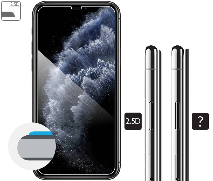 moVear GLASS mSHIELD 2.5D für Apple iPhone 11 Pro / Xs / X (5.8") (Handyhülle freundlich)