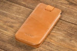 moVear pocketCase C+ Einschubtasche aus Leder für Apple iPhone 16/15/14/13, 12/11 Pro, Xs/X | Vintage Leder (Hellbraun)