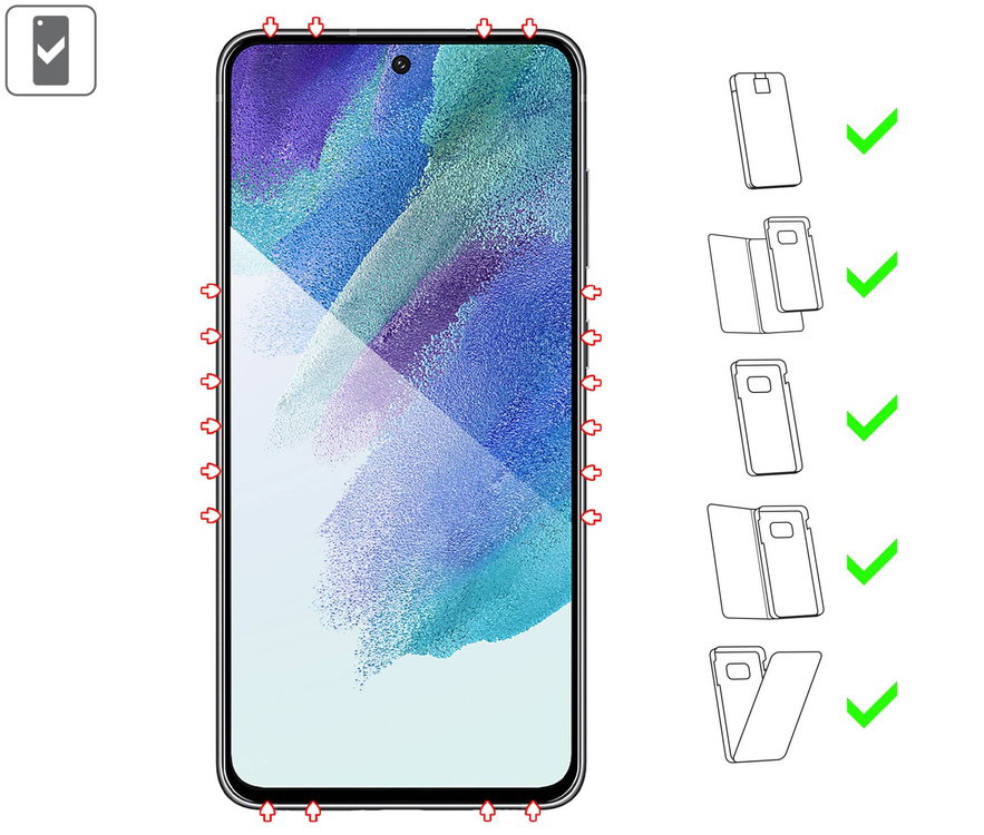 2 Stk. | moVear GLASS mSHIELD 2.5D MAX für Samsung Galaxy S21 FE (6.4") (Handyhülle freundlich)