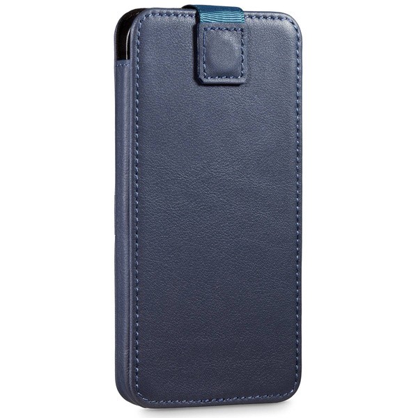 moVear pocketCase C+ Slide in leather Bag Pouch for Smartfon rozmiar M (ok 151 x 73 x 9mm) | Nappa leather (Navy blue)