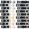 moVear Prestige R1 22mm Schwarz Lederarmband für Apple Watch 10 / 9 / 8 / 7 / 6 / 5 / 4 / SE (42/41/40mm) | Schwarz Nähte [Größen XS-XXL und Schnalle zur Auswahl]