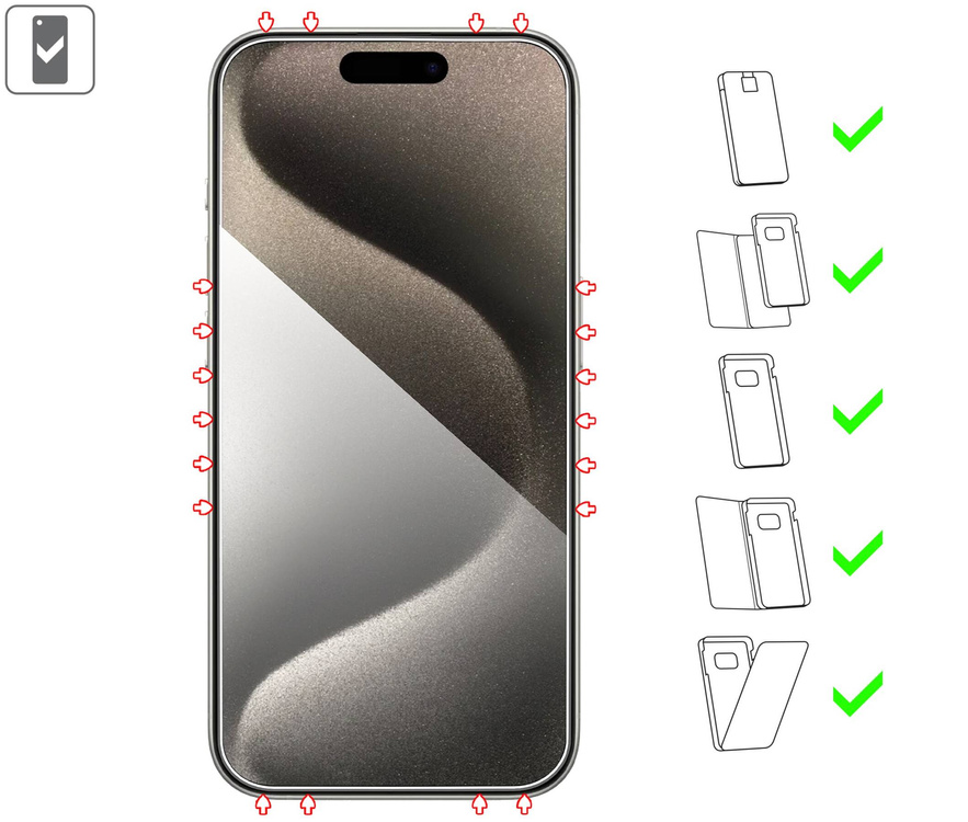 moVear mBOX GLASS mSHIELD 2.5D für Apple iPhone 16 / 15 / 15 Pro (6.1") (einfache Installation)