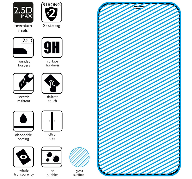 2 Stk. | moVear GLASS mSHIELD 2.5D MAX für Apple iPhone 12 Pro / 12 (6.1") (Handyhülle freundlich)